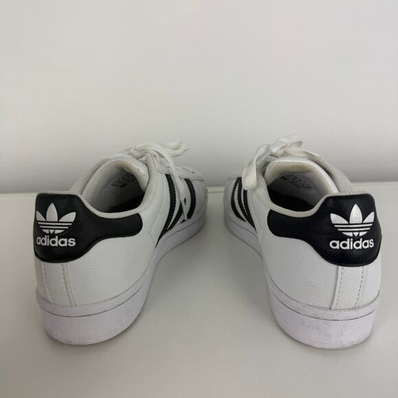 Adidas Mens Superstar Vegan Leather Classic Lace-Up White/Black Sneaker Shoes 5 main image 5